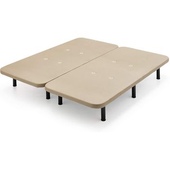 HOGAR24 ES Base tapizada 135 x 180 Reforzada con 6 Patas metálicas Alto 26  cm, tapizado 3D Color Beige + 4 válvulas de transpiración. : :  Hogar y cocina