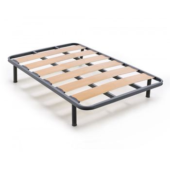 Somier 135x200 Cm Multiláminas Con Reguladores Lumbares Tubo Acerado 40x30  Mm Láminas De Haya Antideslizantes + 5 Patas Cilíndricas De 32 Cm. con  Ofertas en Carrefour