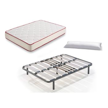 Cama Completa - Colchón Flexitex Con Tejido 3d Y Aloe Vera, Altura 18 Cm +  Somier Lama Ancha + Patas De 25 Cm, 120x190 Cm con Ofertas en Carrefour