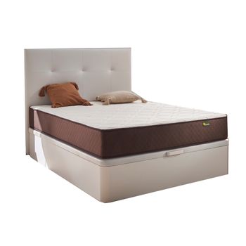 Pack Colchon + Cabecero + Canape Abatible Descansin | 150 X 190 | Blanco | Maxima Comodidad | Gran Almacenaje