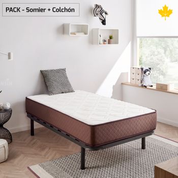 Pack Colchon + Somier Descansin | 80 X 200 |ideal Para Personas Con Dolores De Espalda | Alta Firmeza | Silencioso