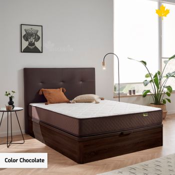 Pack Colchon + Cabecero + Canape Abatible Descansin | 160 X 190 | Chocolate | Maxima Comodidad | Gran Almacenaje