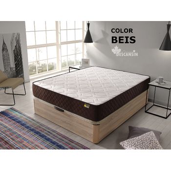 Pack De Base Tapizada Blanca + Colchón Viscoelástico De 135x190 Con 1  Almohada Nordic De 135 Cm - Incluye Montaje con Ofertas en Carrefour