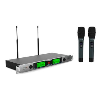 Audibax Missouri Rack B Micrófono Inalámbrico Profesional Uhf Doble De Mano Rack 19\"