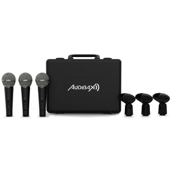 Micrófono Tokyo Xm1800 Pack Maleta Audibax Con 3 Micrófonos Dinámicos + Maleta + Pinzas