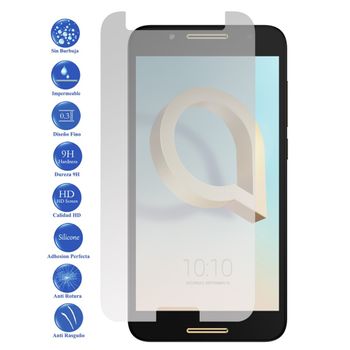 Protector De Pantalla Cristal Templado Alcatel A7 Xl ( 9h 2.5d Pro+ ) Con Caja Y Toallitas