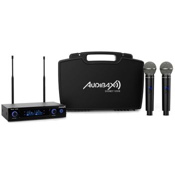 Audibax Sidney 1250 B Micrófono Doble Mano Profesional Uhf Frecuencia B + Maleta