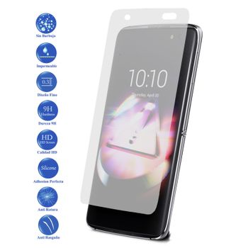 Protector De Pantalla Cristal Templado Alcatel Idol 4 ( 9h 2.5d Pro+ ) Con Caja Y Toallitas