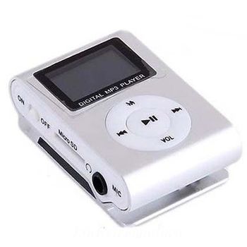 Mini Reproductor De Musica Mp3 ( Pantalla Lcd ) Con Clip Gris Plata