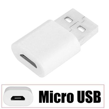 Conversor Adaptador Micro Usb Hembra A Usb 2.0 Macho Para Ordenador Blanco