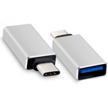 Usb 3.1 Tipo C Macho A Usb 3.0 Hembra Otg Datos Sync Adaptador Convertidor Plata Universal