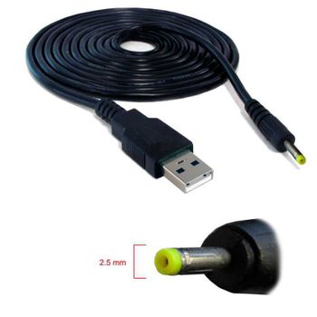 Cable Usb 2.0 Cargador Para Tablet Android Mp3 2.5 Mm Negro