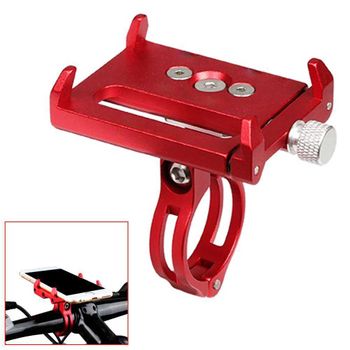 Soporte Manillar Bicicleta Giro 360º De Metal Cnc Para Telefono Movil Rojo