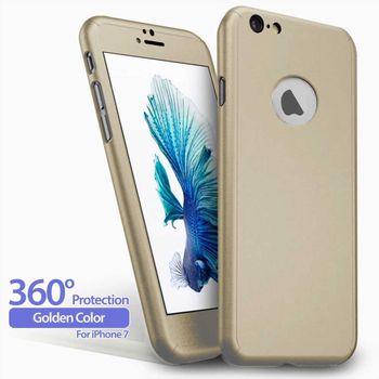 Funda 360 Carcasa + Protector Cristal Templado Para Iphone 7 4.7" Oro