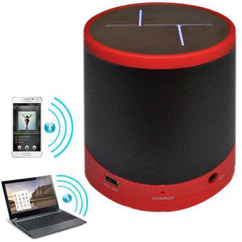 Altavoz Portatil Mp3 Bluetooth Rojo Y Negro Lector Micro Sd Para Tablet Pc