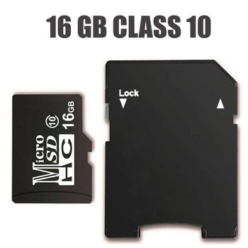 Tarjeta De Memoria Micro Sdhc 16gb Clase 10 Microsd Con Adaptador Negra