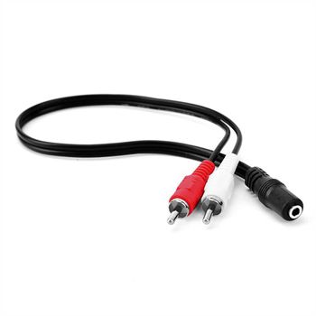 Cable Conversor De Audio Jack Hembra 3.5mm A 2 Rca Macho 20cm Adaptador Estereo