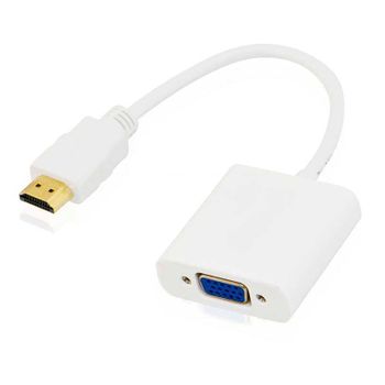 Conversor Cable Adaptador De Hdmi Macho A Vga Hembra - Hdmi To Vga 1080p Blanco