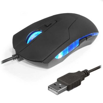 Ratón Mouse Usb Cable Iluminación Para Pc Gaming Ordenador Optico 2400 Dpi Negro