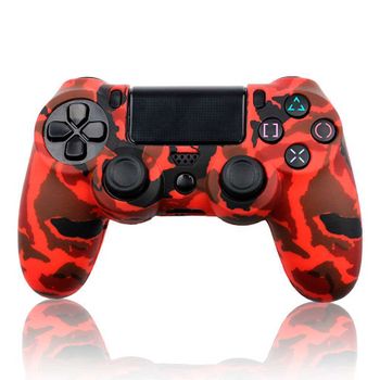 Funda De Silicona Carcasa Para Mando Sony Ps4/slim/pro Dualshock Camuflaje Roja