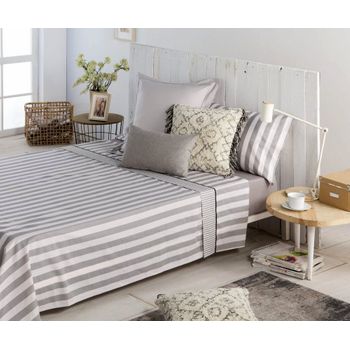 Sábana Bajera Ajustable Lisa BOHEME Liso Natural (Cama 200 cm - 200x200 cm)