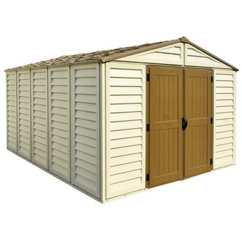 Caseta Jardín - Woodbridge Plus 10.5 X 13 Duramax -  Pvc - Color Beige/marrón