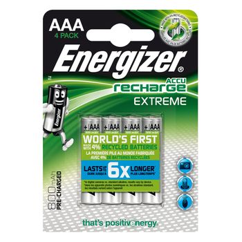 Blister 4 Pilas Recargables Extreme Potencia 800 Mah Tipo Hr03 Energizer E300624400