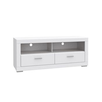 Mueble Tv Snow De 156 Cm Ancho. Mueble De Televisión En Blanco De  2 Huecos + 2 Cajones