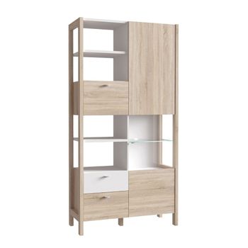 Estantería Librería De Melamina De Madera Homcom 59x29x180 Cm-natural con  Ofertas en Carrefour