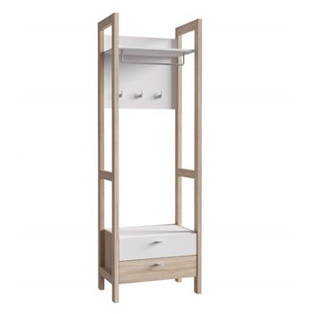 Recibidor Telma Con 1 Cajón Y Espejo Color Blanco/roble, Mueble De Entrada,  75 Cm (ancho) 29 Cm (profundo) 116 Cm (altura) con Ofertas en Carrefour