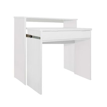 Escritorio Consola Alma, Mueble Multifunción Con Mesa Extensible. 86,5x90x33 Cm. Disponible En Blanco