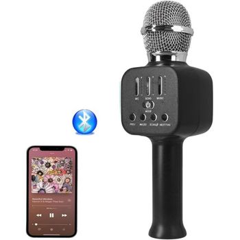 Micrófonos ámbricos de con , Portátil de sonido Portátil, Micrófono para  Teléfono Móvil, de Android para Negro CUTICAT Micrófonos de karaoke