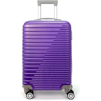 Maleta De Cabina Equipaje De Mano Trolley Viaje Avion Rígida 4 Ruedas Giratorias Pequeña 55x35x22cm (morado)