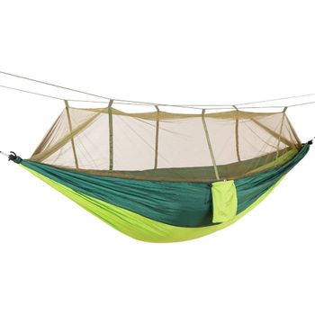 Hamaca Con Mosquitera, Ultraligero Impermeable Nylon Hamacas Colgantes Lona, Hamaca Exterior Con Correas De Los Árboles (verde)