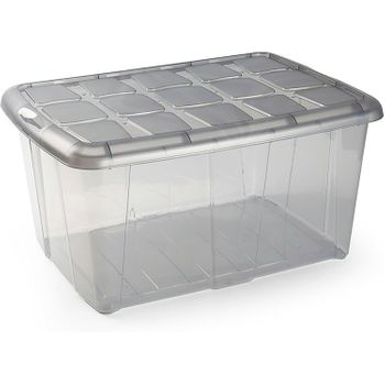 Caja De Almacenamiento, Pongo Todo Ropa, Hogar, 60l Litros Organizador Impermeable (gris Translúcido)