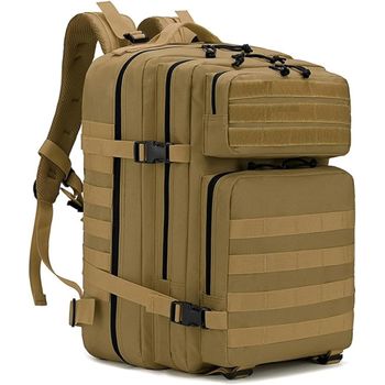 Mochila Tácticas Militar, 45l Bolsa Equipaje De Mano, Plegable Impermeable Mochila, Montañismo, Senderismo, Trekking Beige