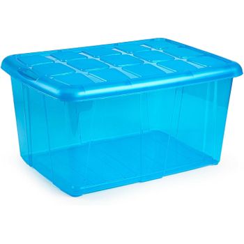 Caja De Almacenamiento, Pongo Todo Ropa, Hogar, 60l Litros Organizador Impermeable (azul Translúcido)