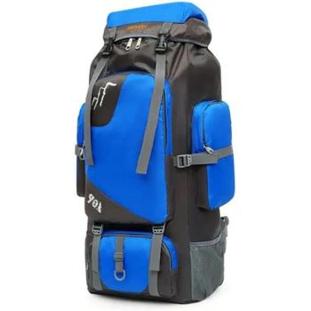 Mochila De Senderismo Para Viajes Camping 90l Hombres Mujeres Macuto Impermeable, 73 Cm X 35 Cm X 20 Cm (azul Electrico)