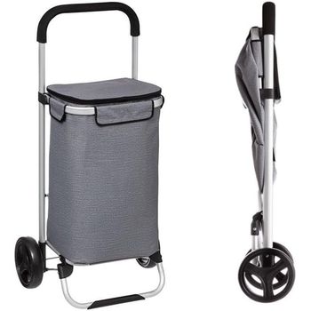 Carro De La Compra Plegable Carrito De Mercado En Aluminio Super Ligero 60l Litros, Bolsa Impermeable