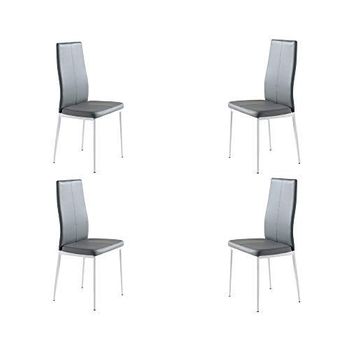 Pack 4 Sillas Cocina Color Gris Comedor Estilo Moderno Metal Y Poliuretano  Ligeras 89x40x45 Cm con Ofertas en Carrefour