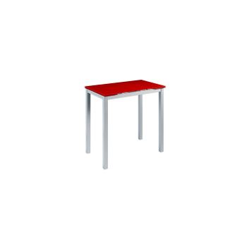 Mesa Cocina Extensible Vidrio Modelo Calcuta Alta 140x60x95  - Rojo