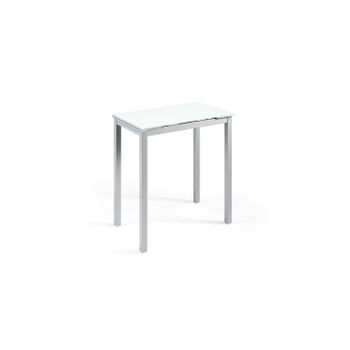 Mesa Cocina Extensible Vidrio Modelo Calcuta Alta 140x60x95  - Blanca