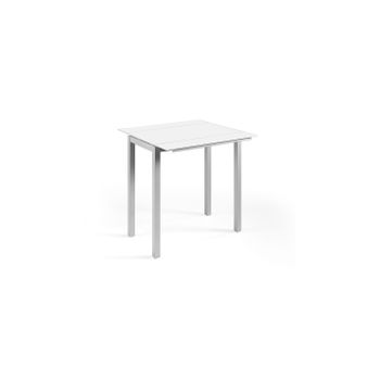 Mesa Cocina Extensible Vidrio Modelo Londres Alta 95 X 55/95 X 98  - Blanco