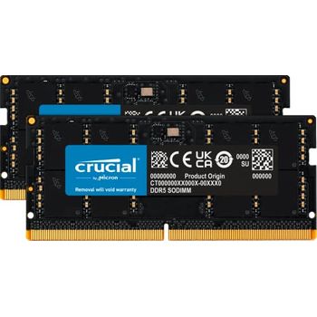 Memoria Ram Crucial Sodimm Ddr5 32gb 2x16gb 4800 C40 1,1 Volt Ct2k16g48c40s5