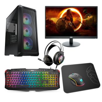 Epical-q Ordenador Gaming Pack Gplus10 Amd Ryzen 5 5600g, 16gb, 1tb Ssd, W11h + Monitor 23.8" + Combo Gaming