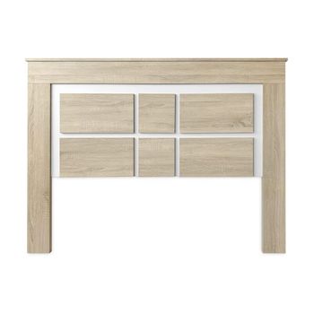 Cabecero Cama 160 Cm Jana. Cabecero De Madera Roble Y Detalles Blanco, Apto Para Camas 135, 150 Y 160 Cm.