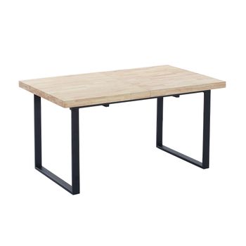 Mesa Comedor Industrial Linus Con Pata Metálica Y Tablero Madera De 4 Cm En  Roble Sellado 140 X80 Cm con Ofertas en Carrefour