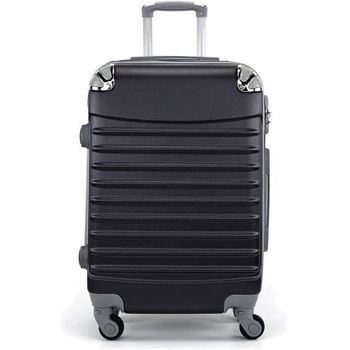 Maleta Mediana Equipaje Para Viajar En Avión 4 Ruedas Giratorias 360º Color Negro 66x41x25cm -