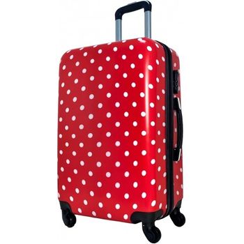 Maleta Mediana Equipaje Para Viajar En Avión De Bodega 4 Ruedas Giratorias 360º Color Rojo 65x42x24cm