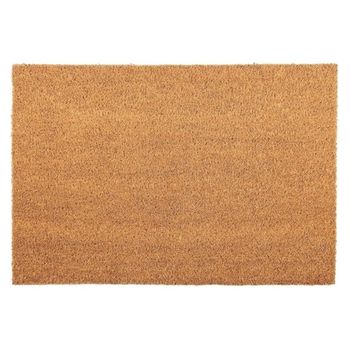 Felpudo Alfombra Fibra De Coco Natural Con Reverso Pvc Antideslizante Para Exterior E Interior Media Luna 40x60cm (liso)